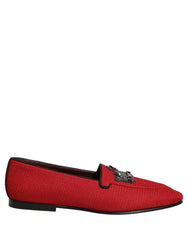Dolce & Gabbana Red Crown Embellished Dress Loafers Shoes - EU44/US11