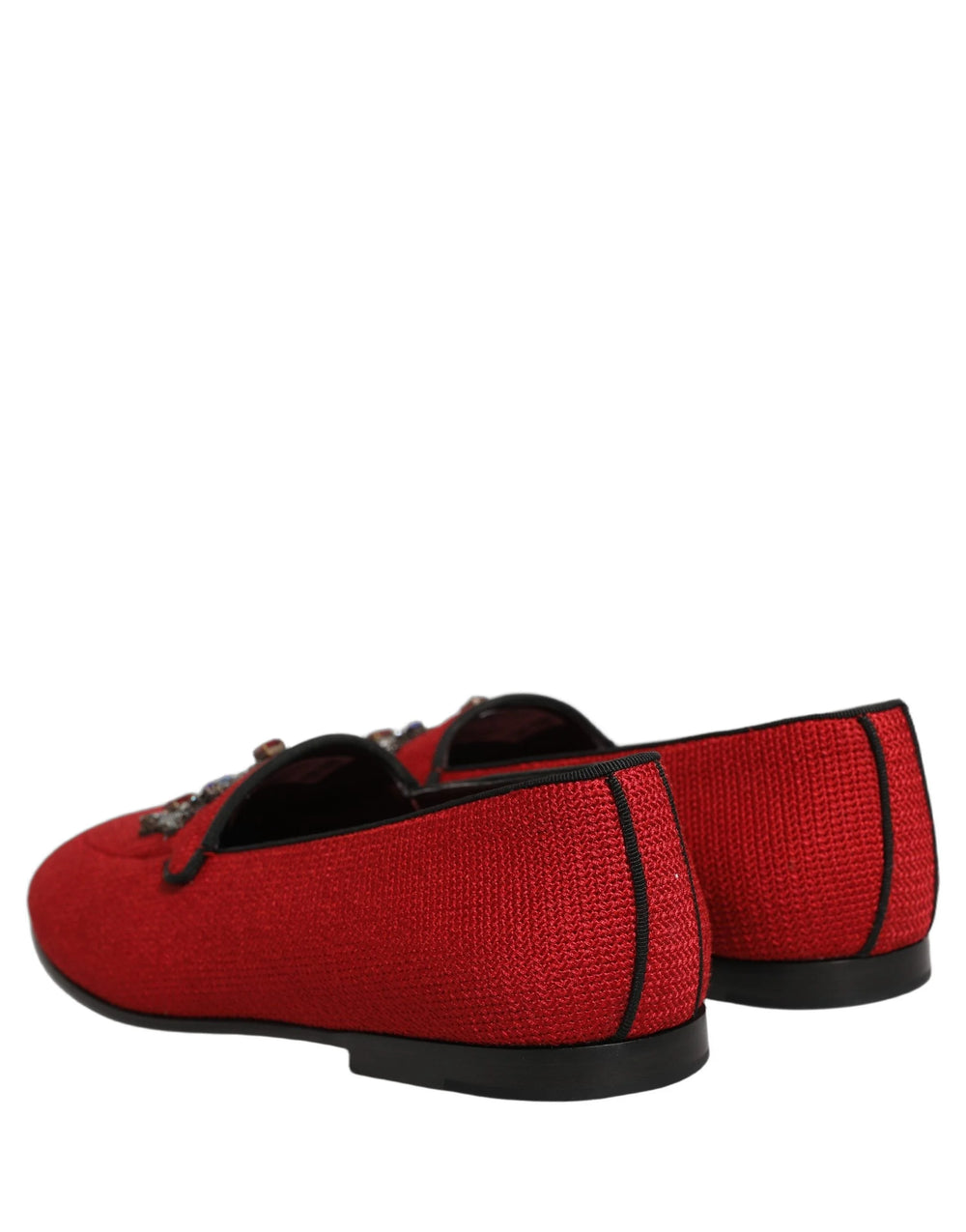 Dolce & Gabbana Red Crown Embellished Dress Loafers Shoes - EU44/US11