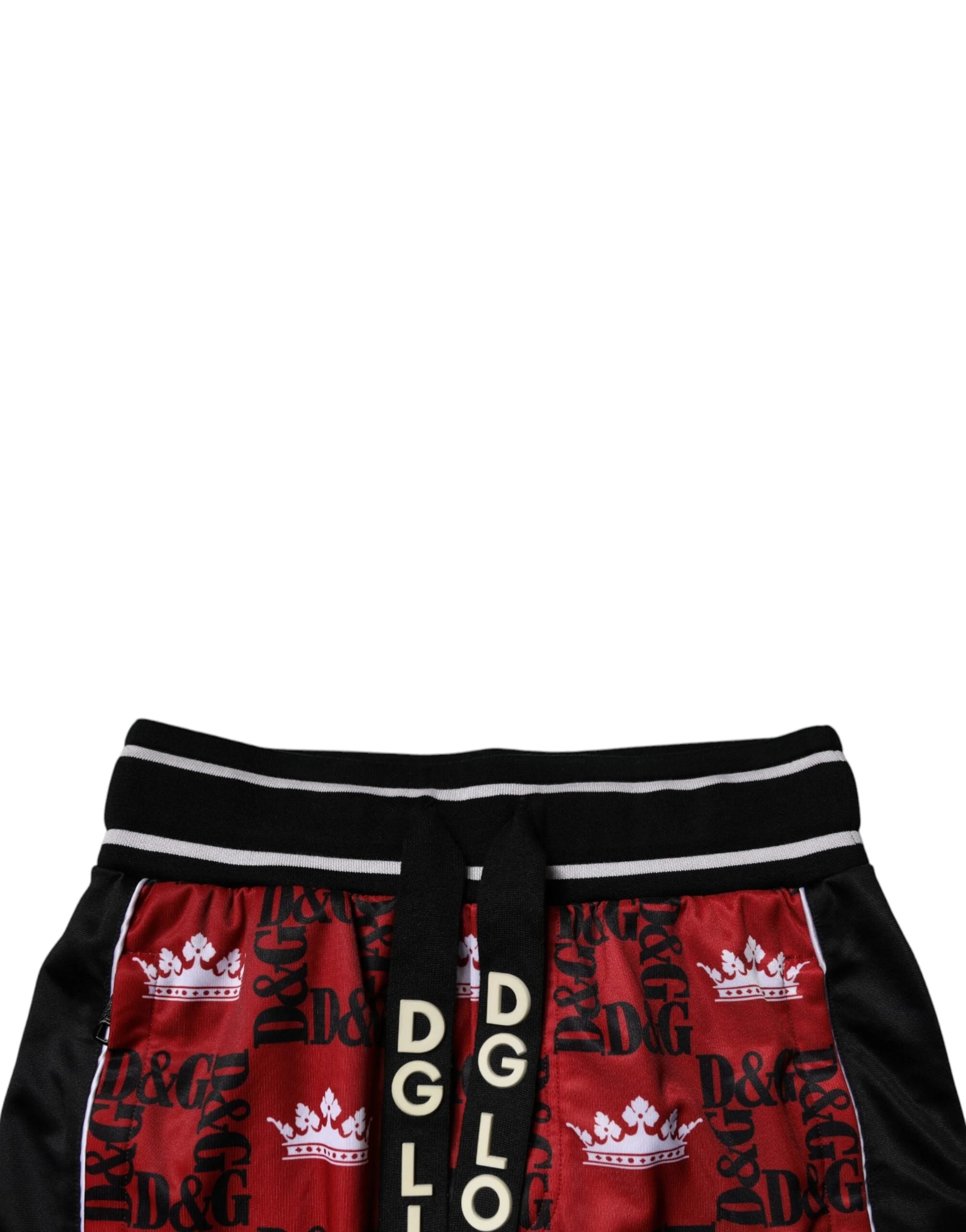 Dolce & Gabbana Red Crown Logo Monogram Men Sweatpants Pants - IT44 | XS - Joggers