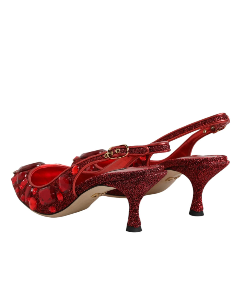 Dolce & Gabbana Red Crystal Embellished Slingbacks Shoes - EU36.5/US6