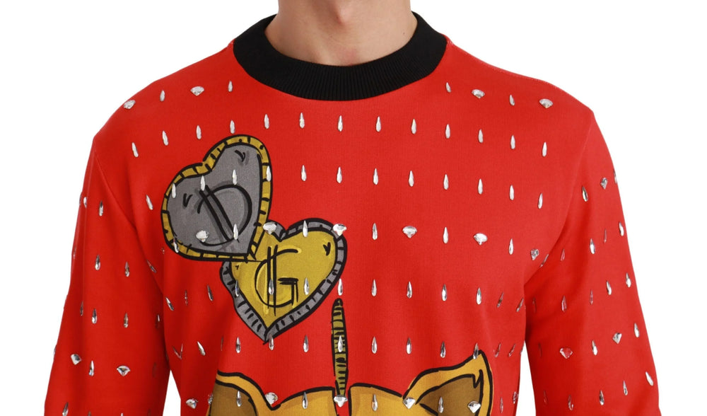 Dolce & Gabbana Red Crystal Pig of the Year Sweater - Sweaters