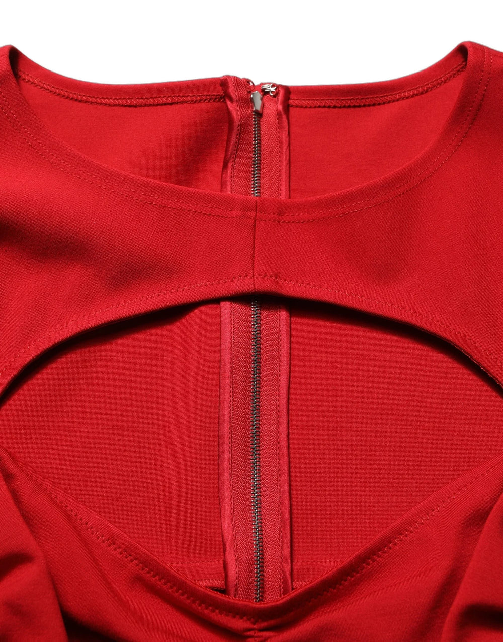 Dolce & Gabbana Red Cut Out Bodycon Long Sleeves Sheath Glove Dress - IT36|XXS