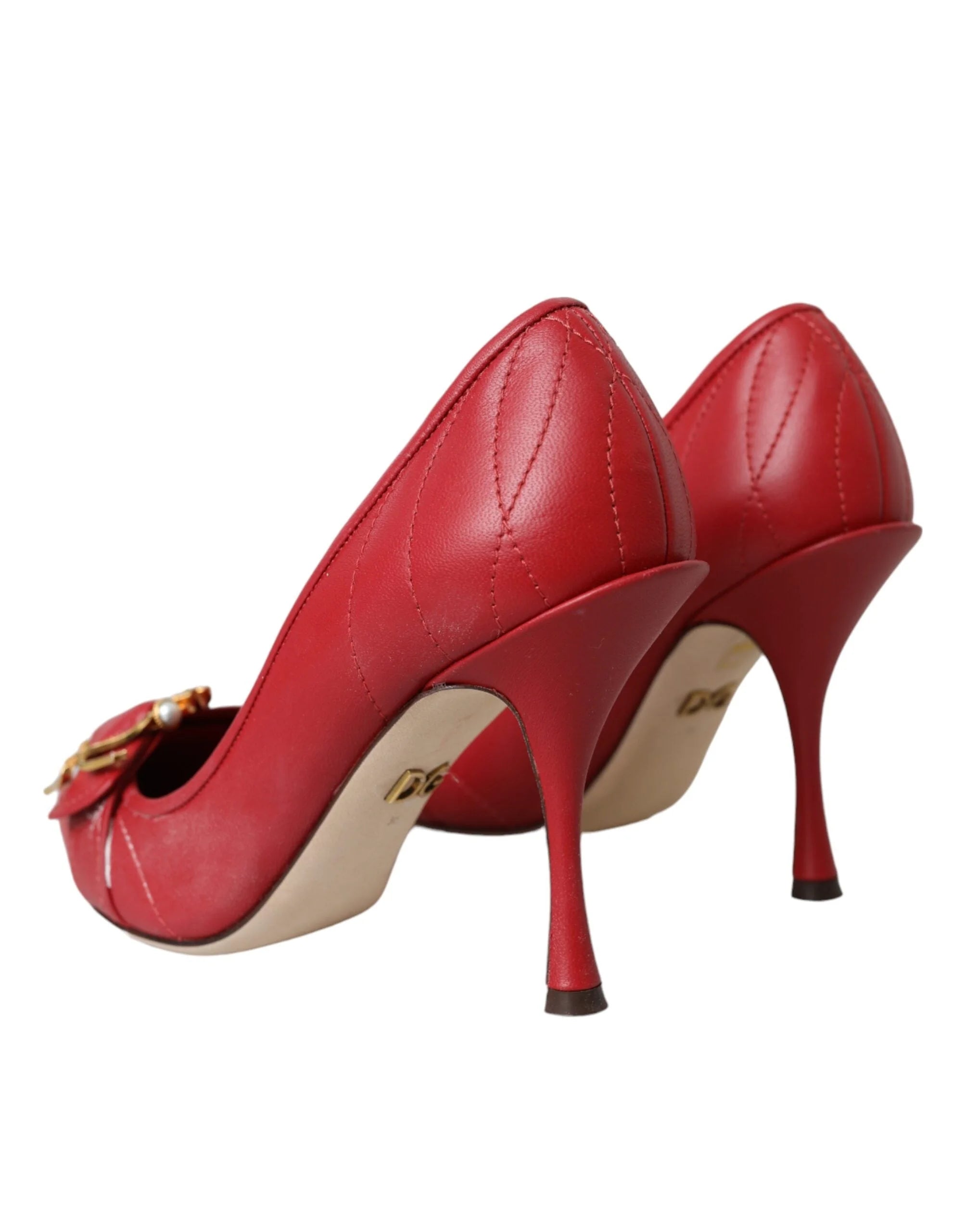 Dolce & Gabbana Red Devotion Leather Heels Pumps Shoes - EU36/US5.5 - Heels