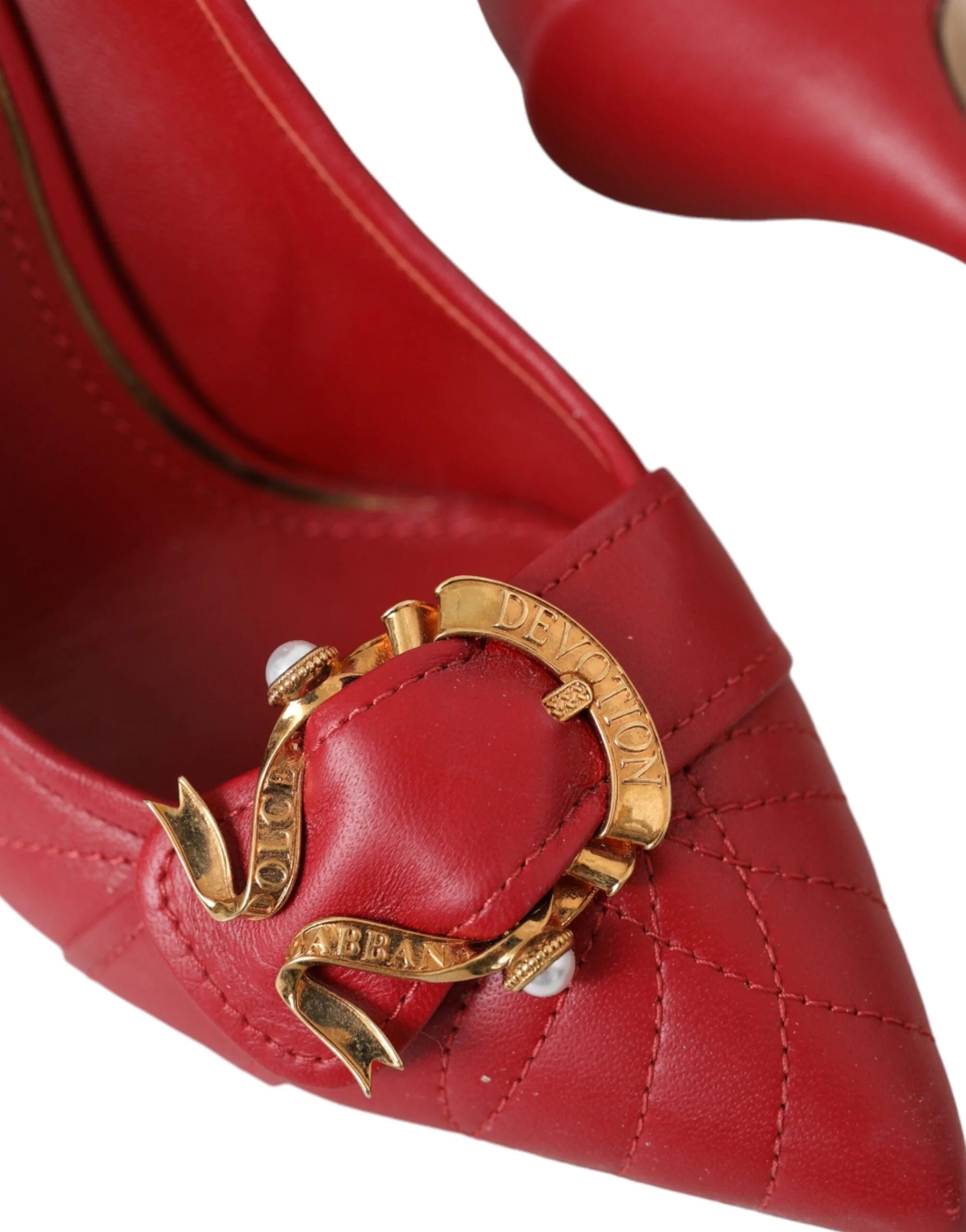 Dolce & Gabbana Red Devotion Leather Heels Pumps Shoes - EU36/US5.5 - Heels