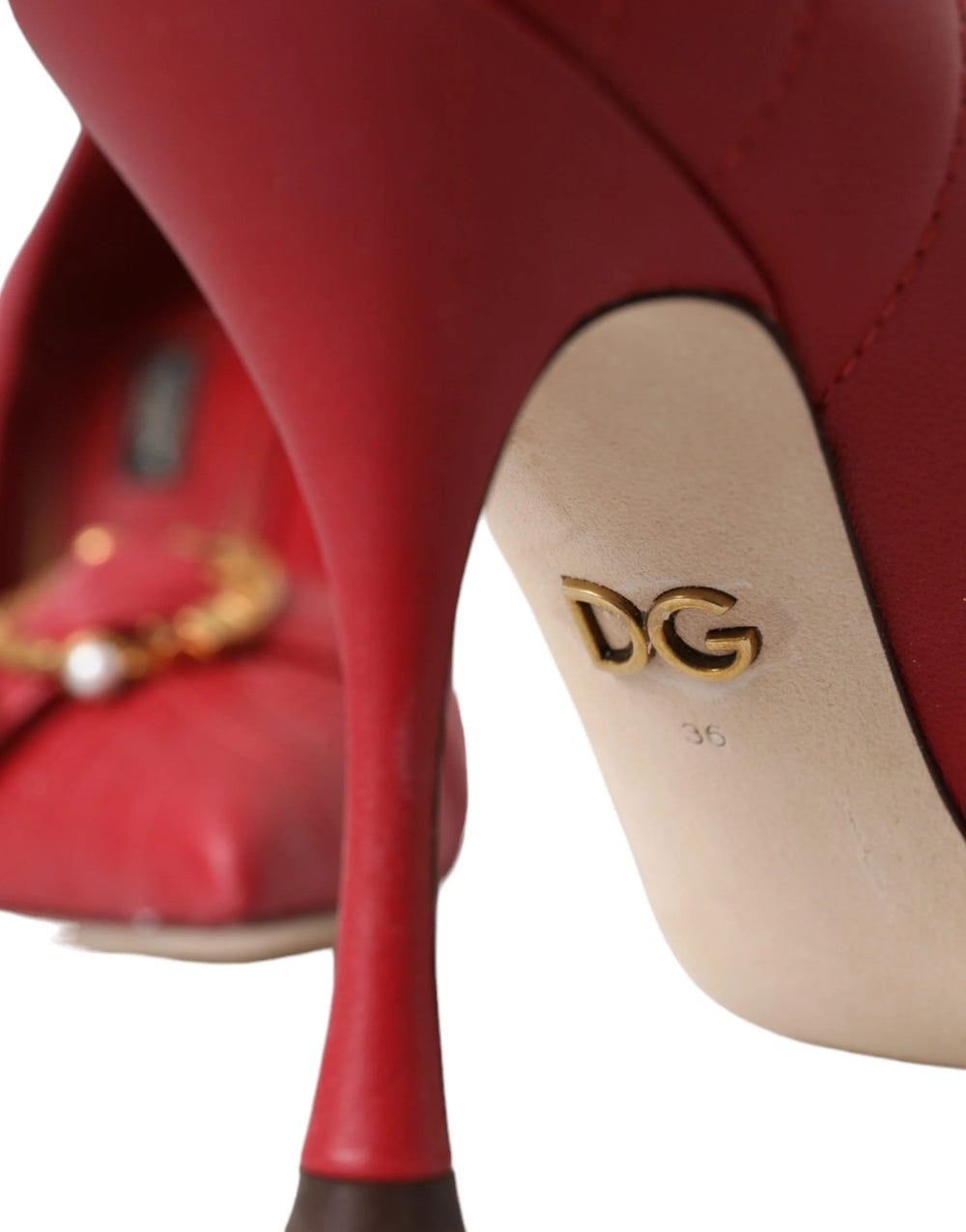 Dolce & Gabbana Red Devotion Leather Heels Pumps Shoes - EU36/US5.5 - Heels