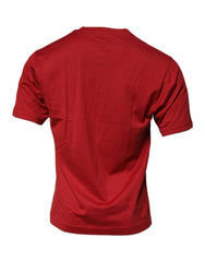 Dolce & Gabbana Red DG Logo Cotton Crew Neck T-shirt - IT46 | S - T-Shirts