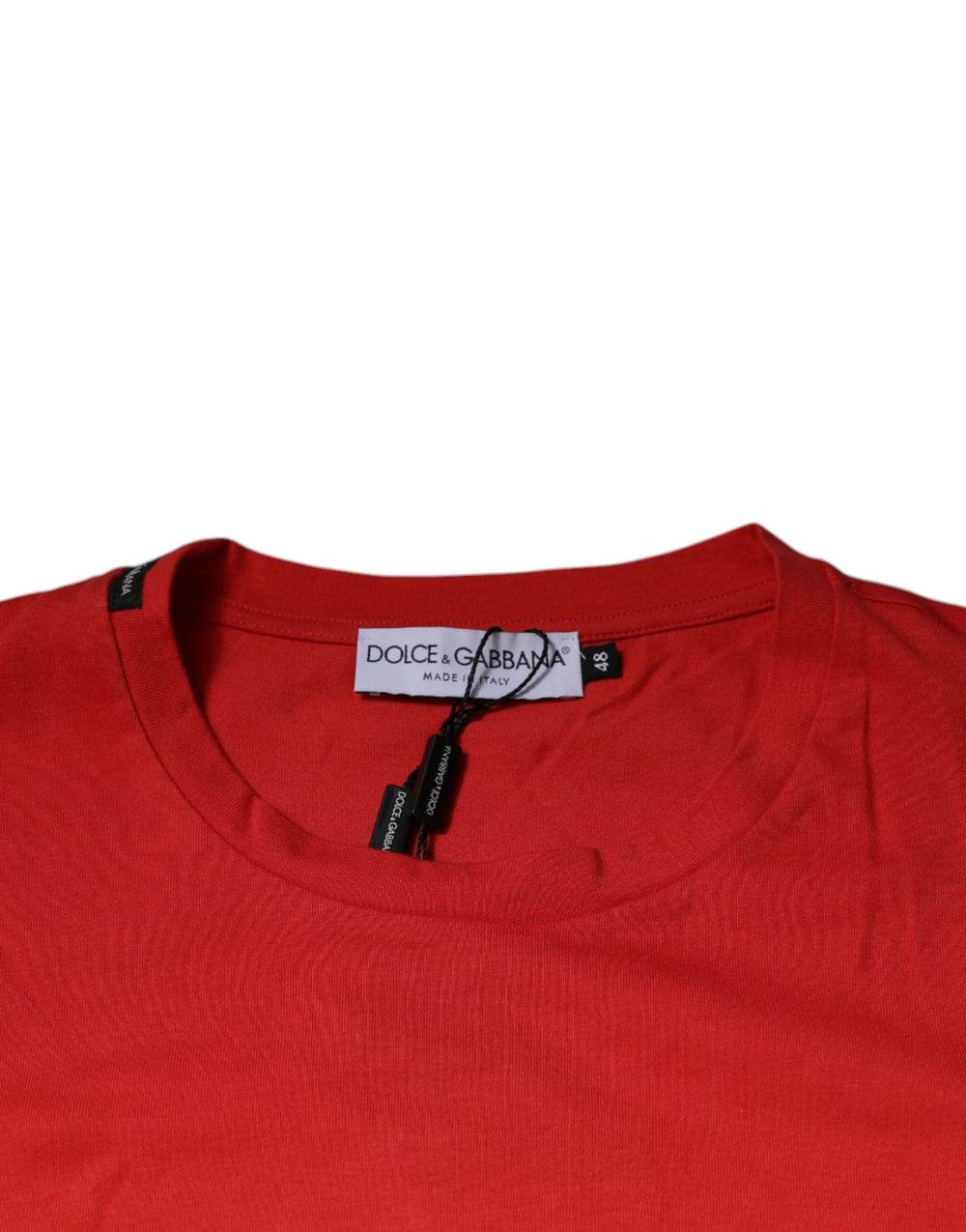 Dolce & Gabbana Red DG Logo Cotton Crew Neck T-shirt - IT46 | S - T-Shirts