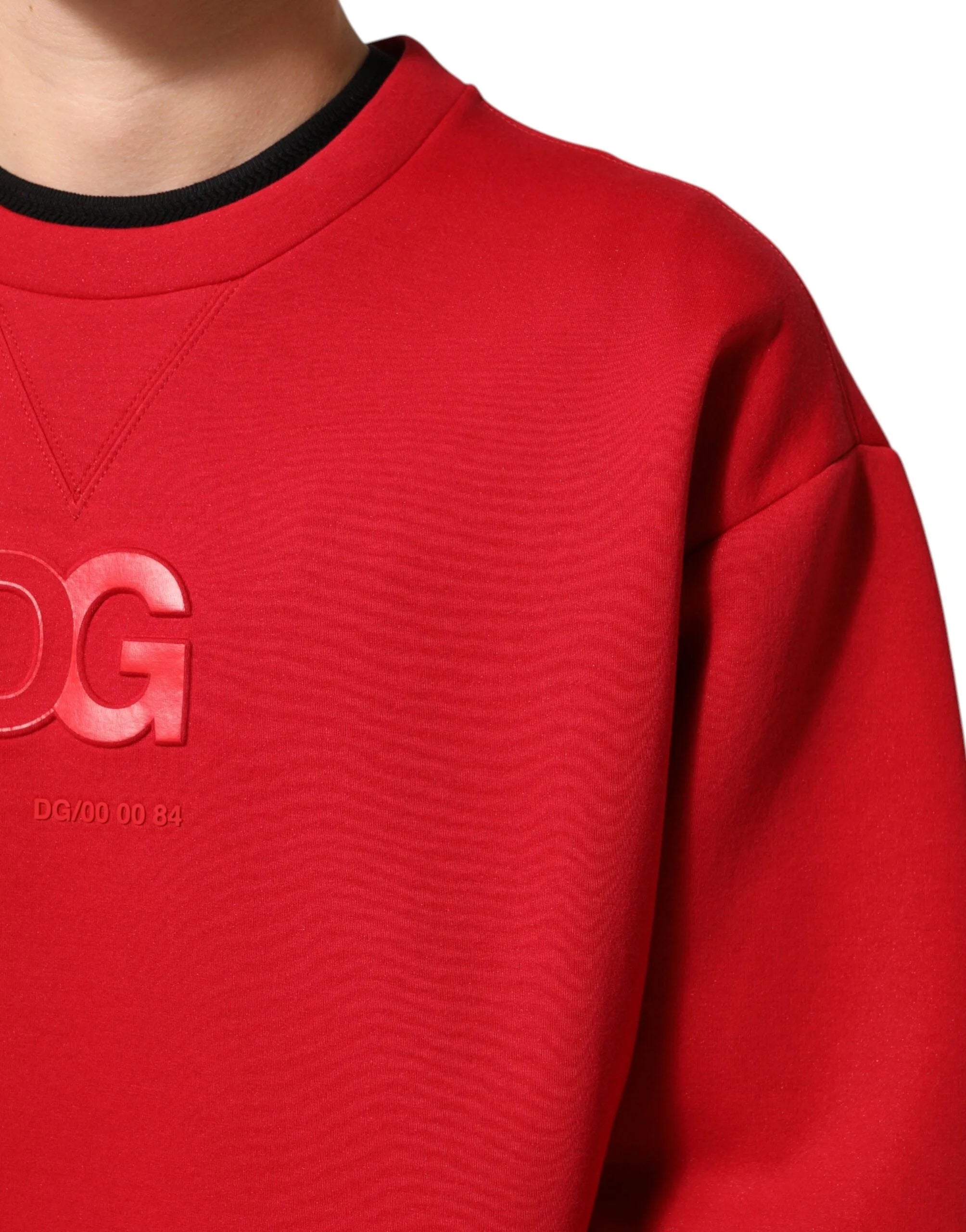 Dolce & Gabbana Red DG Logo Crew Neck Men Sweatshirt Sweater - IT52 | XL - Sweatshirts