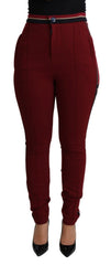 Dolce & Gabbana Red DG Star Striped Skinny Cotton Pant - IT40|S - Trousers