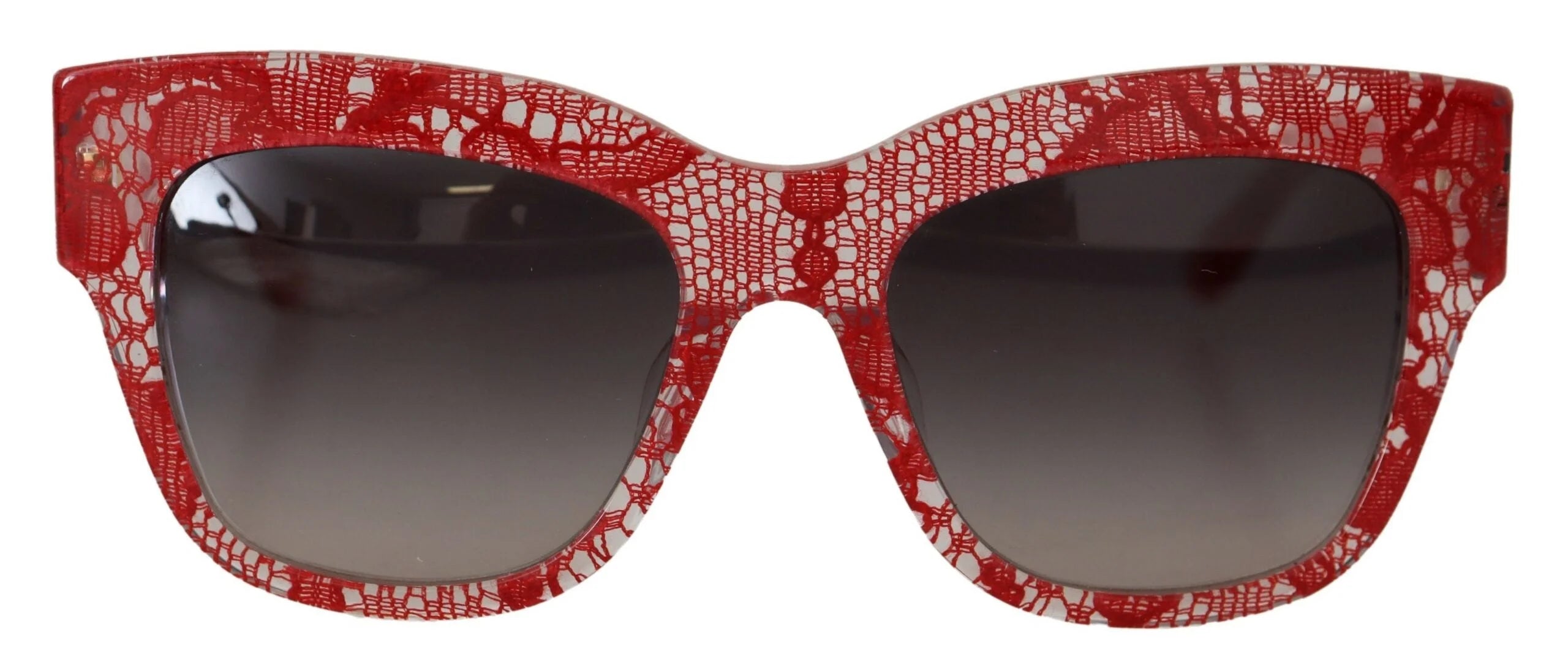 Dolce & Gabbana Red DG4231F Lace Acetate Rectangle Shades Sunglasses - Sunglasses