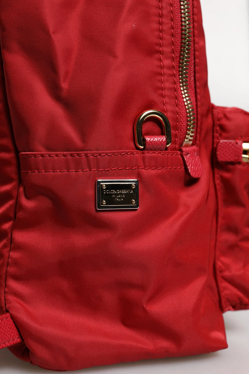 Dolce & Gabbana Red #DGFAMILY VULCANO Embellishment Backpack Bag - Backpacks