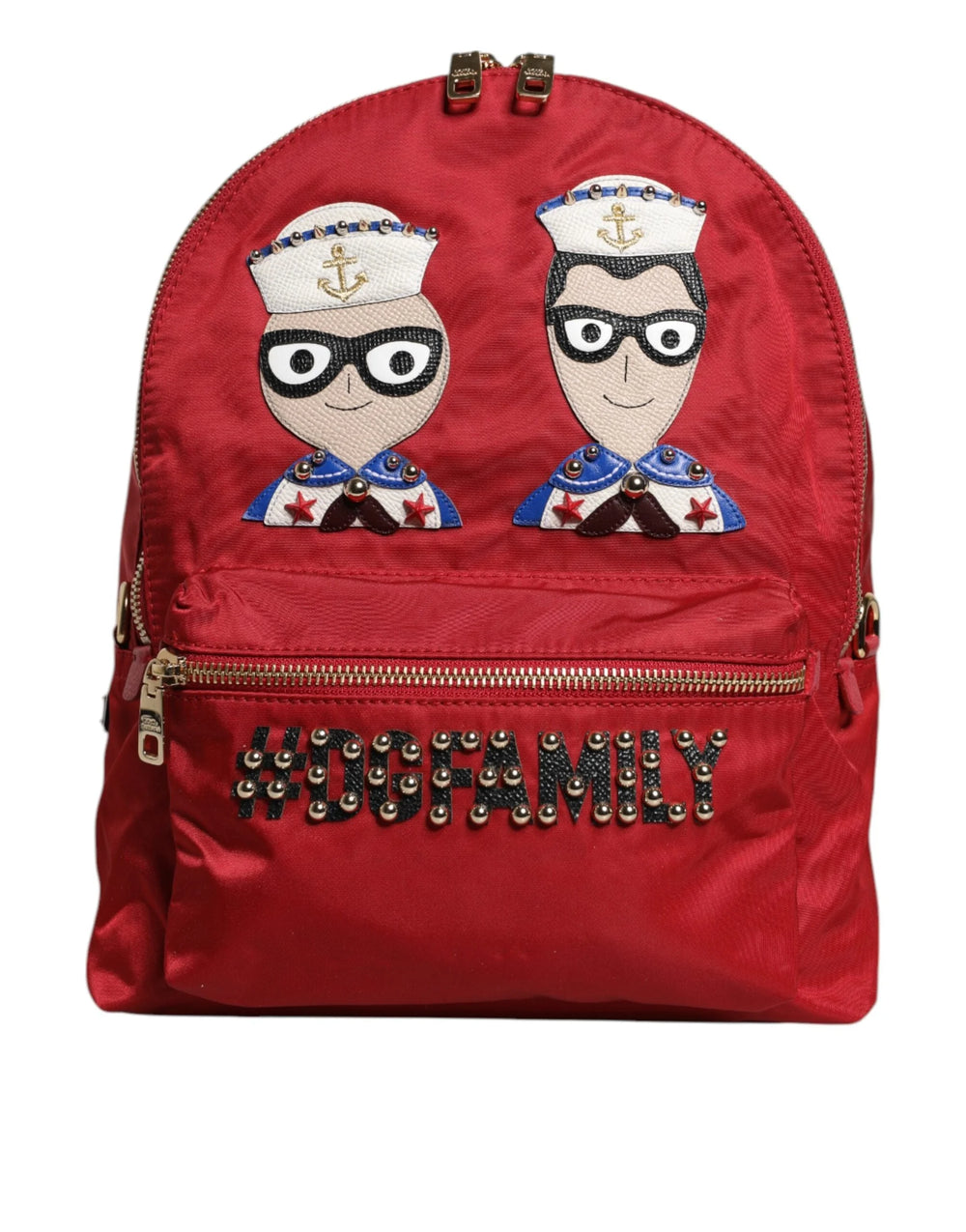 Dolce & Gabbana Red #DGFAMILY VULCANO Embellishment Backpack Bag - Backpacks