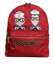 Dolce & Gabbana Red #DGFAMILY VULCANO Embellishment Backpack Bag - Backpacks