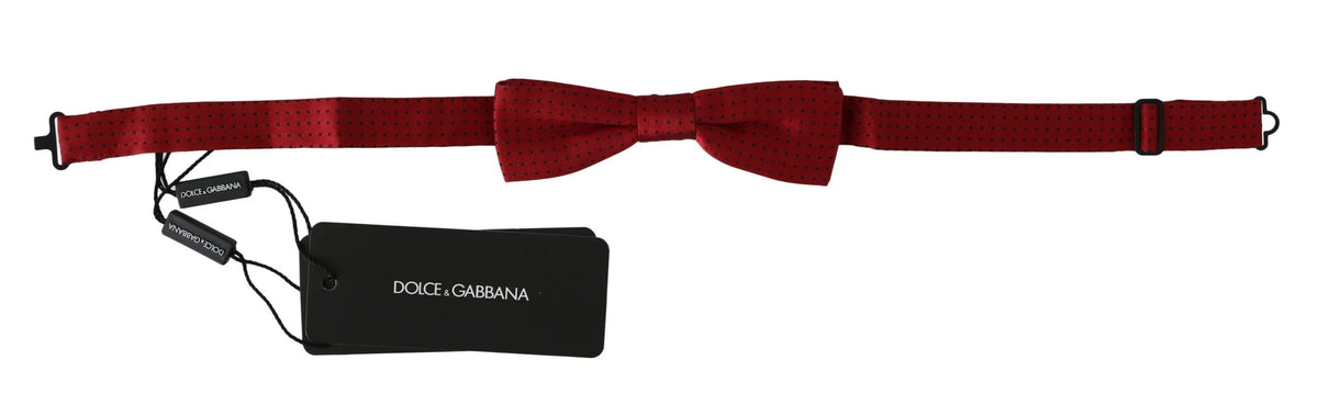 Dolce & Gabbana Red Dotted Silk Adjustable Neck Papillon Bow Tie - Neckties