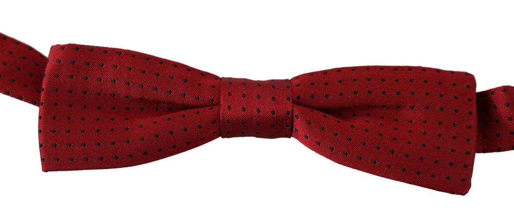 Dolce & Gabbana Red Dotted Silk Adjustable Neck Papillon Bow Tie - Neckties