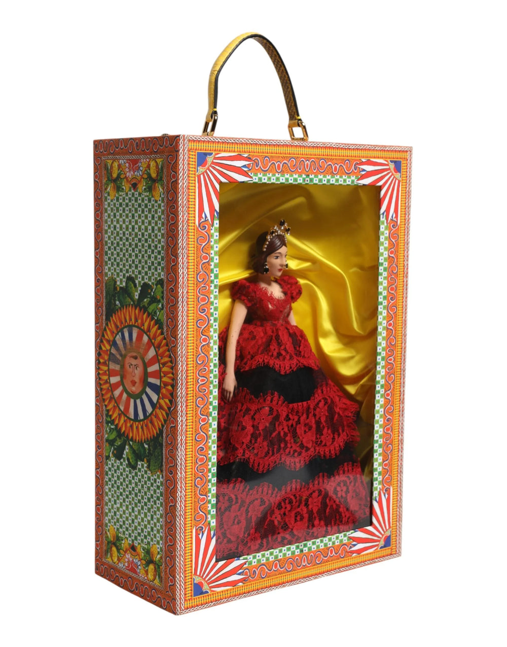 Dolce & Gabbana Red Dress Ceramic Porcelain Fashion Box Leather Sicily Dolls - Dollhouse Accessories