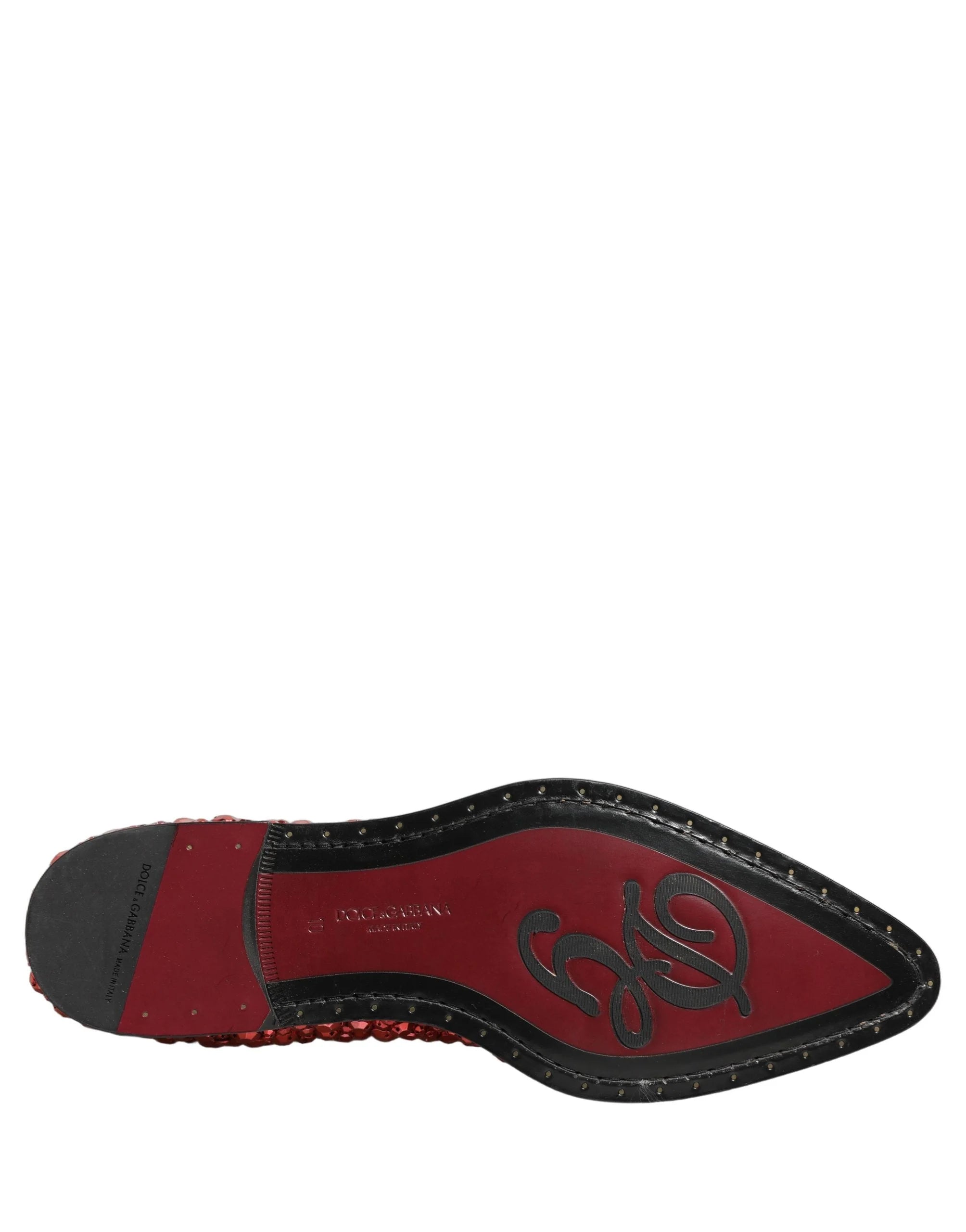 Dolce & Gabbana Red Embellished Chelsea Ankle Boots Shoes - EU44/US11