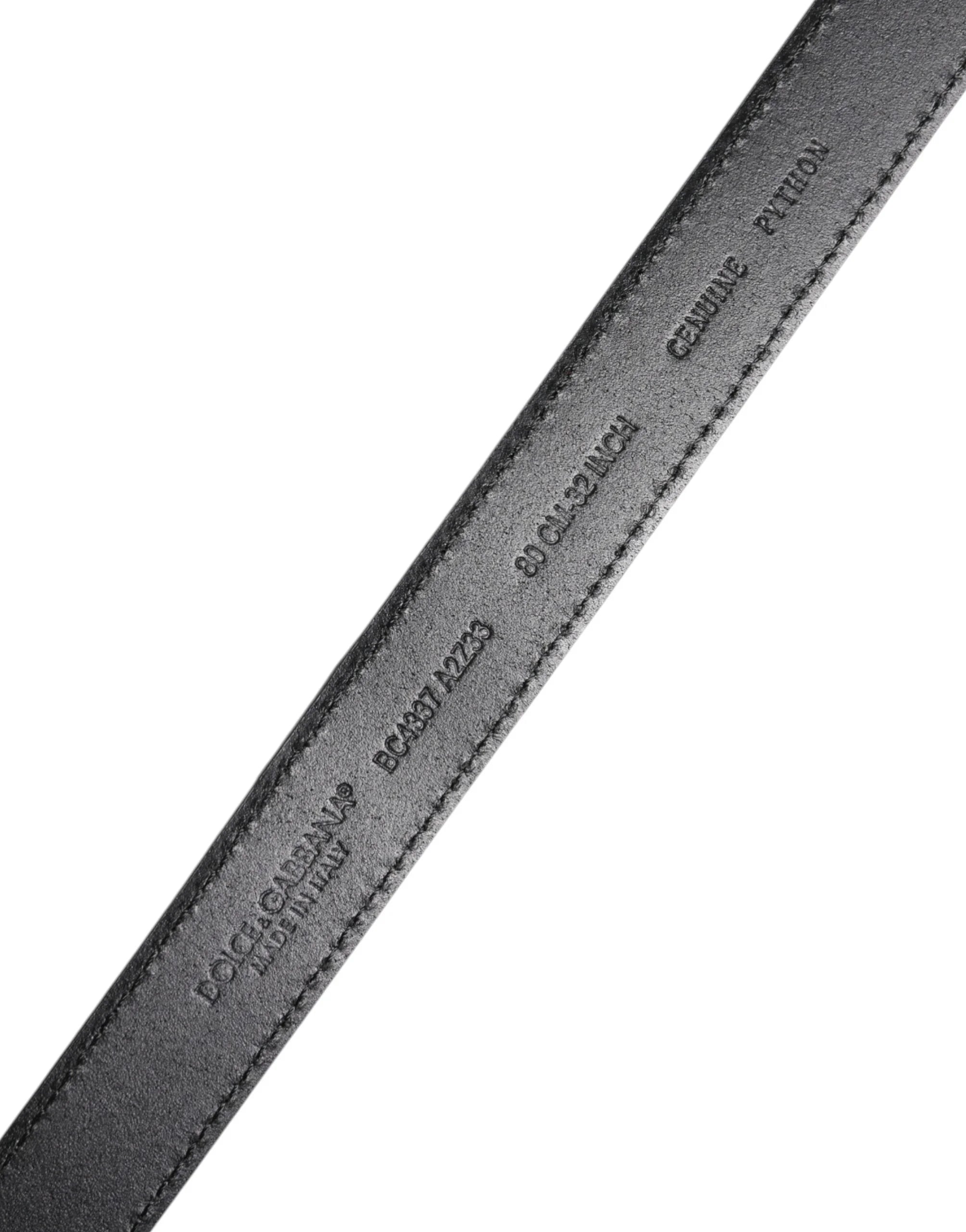 Dolce & Gabbana Red Exotic Leather Brass Metal Buckle Belt - 80 cm / 32 Inches - Belts