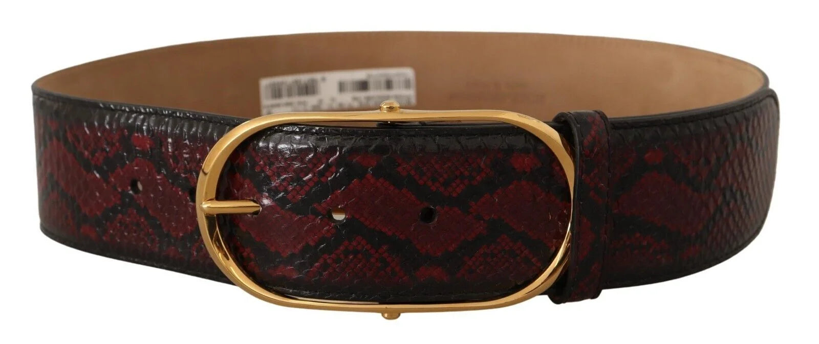 Dolce & Gabbana Red Exotic Leather Gold Oval Buckle Belt - 75 cm / 29,5 Inches - Belts