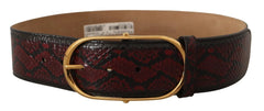 Dolce & Gabbana Red Exotic Leather Gold Oval Buckle Belt - 75 cm / 29,5 Inches - Belts