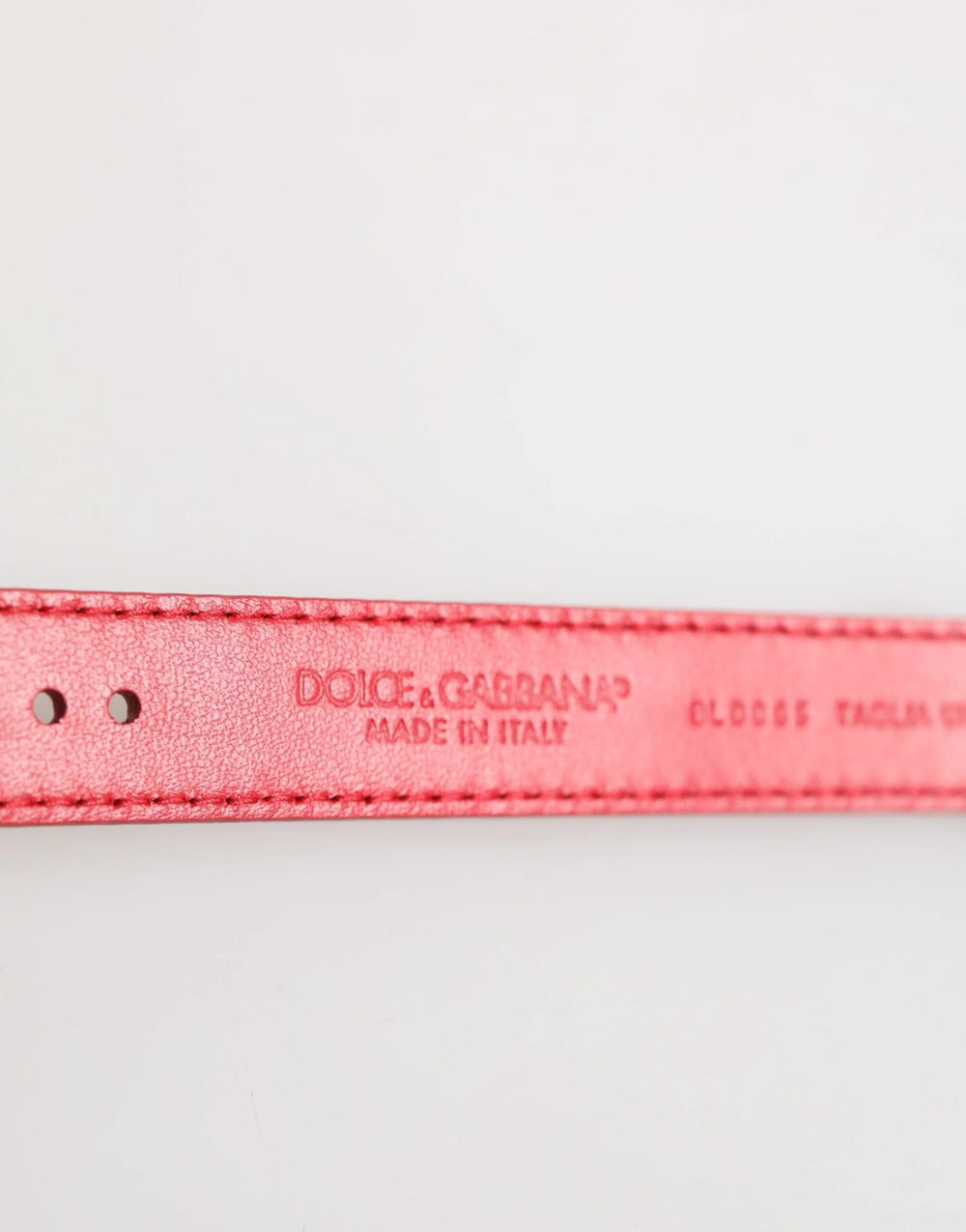 Dolce & Gabbana Red Exotic Leather Gold Tone Metal Buckle Women Armband - Bracelets