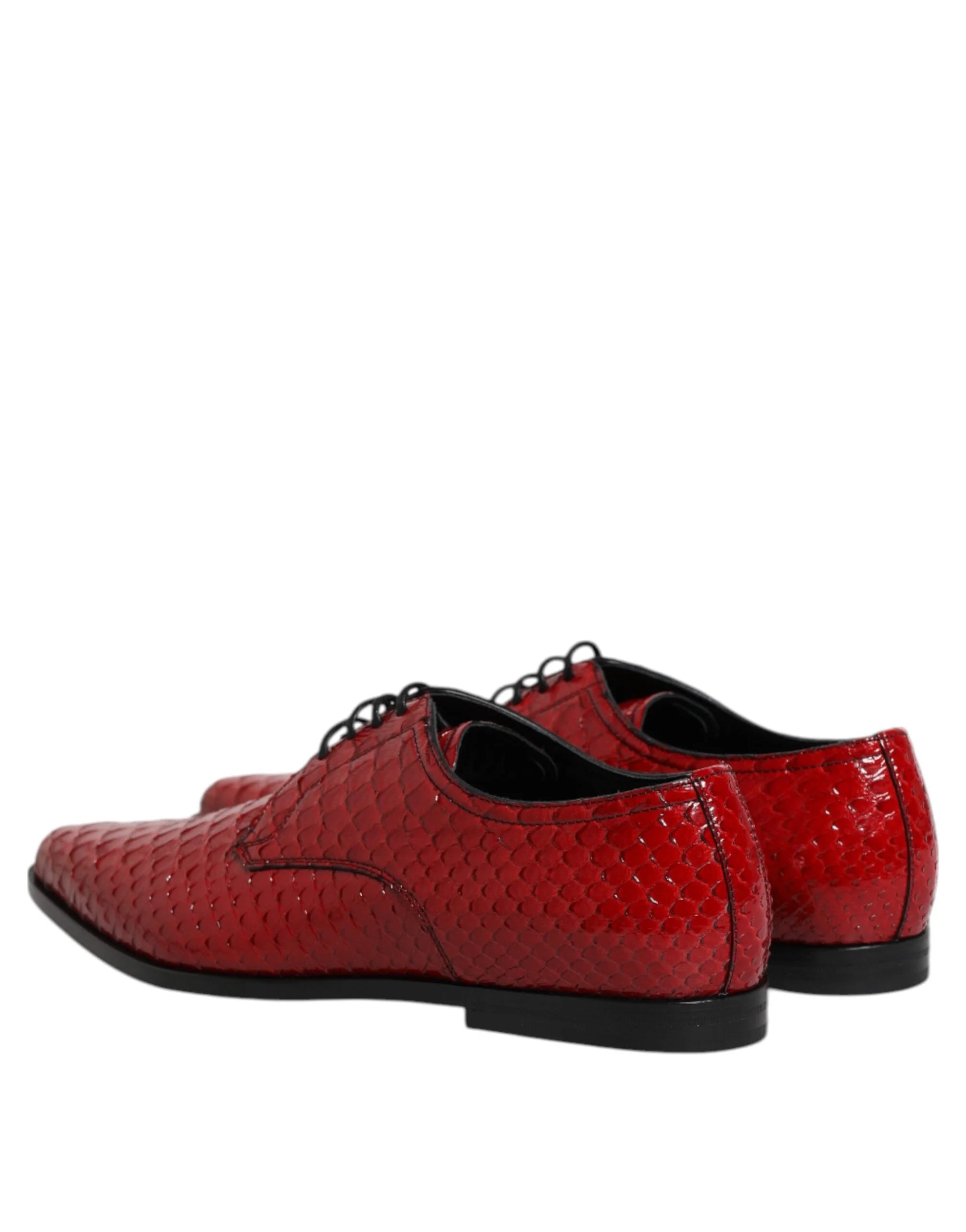 Dolce & Gabbana Red Exotic Leather Lace Up Dress Derby Shoes - Shoes