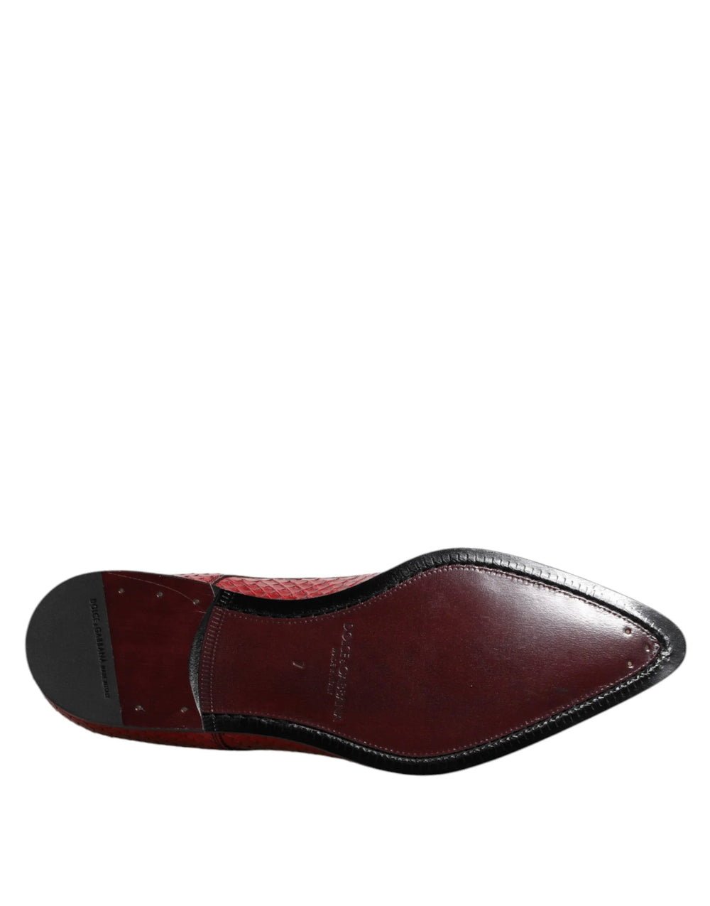 Dolce & Gabbana Red Exotic Leather Lace Up Dress Derby Shoes - Shoes