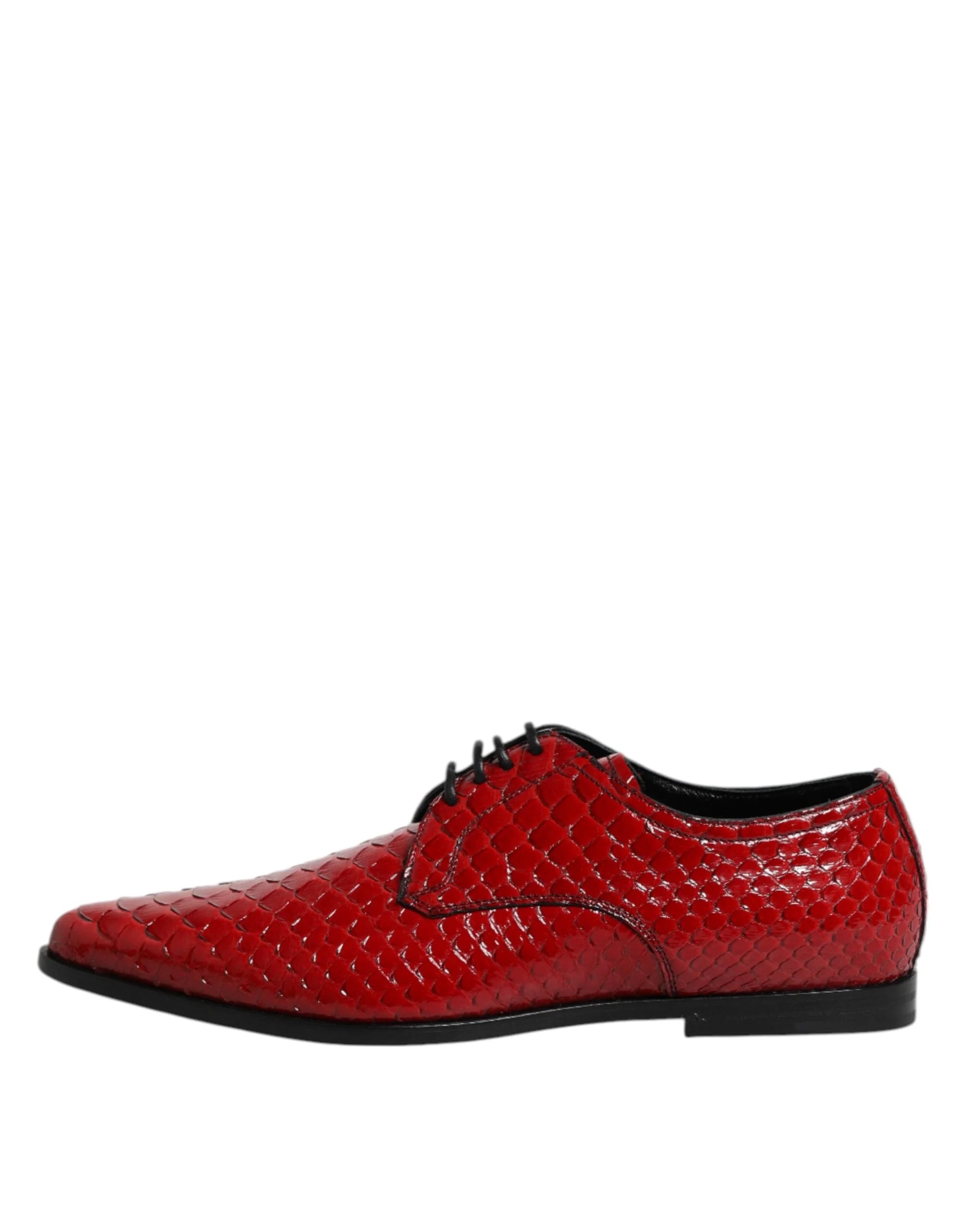 Dolce & Gabbana Red Exotic Leather Lace Up Dress Derby Shoes - Shoes