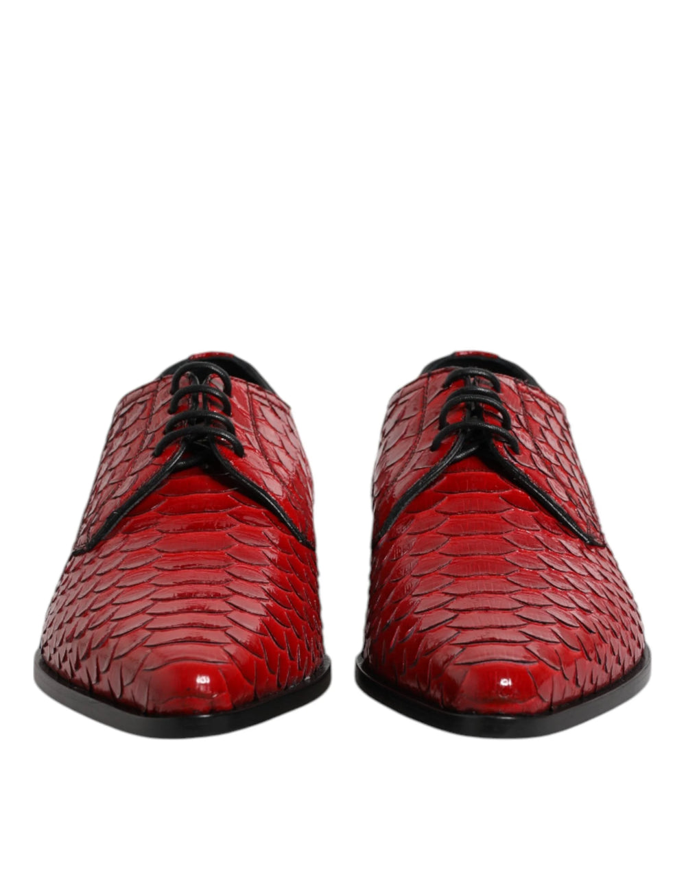 Dolce & Gabbana Red Exotic Leather Lace Up Dress Derby Shoes - Shoes