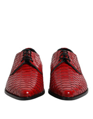 Dolce & Gabbana Red Exotic Leather Lace Up Dress Derby Shoes - Shoes
