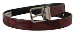Dolce & Gabbana Red Exotic Leather Metal Logo Buckle Belt - 75 cm / 29,5 Inches - Belts