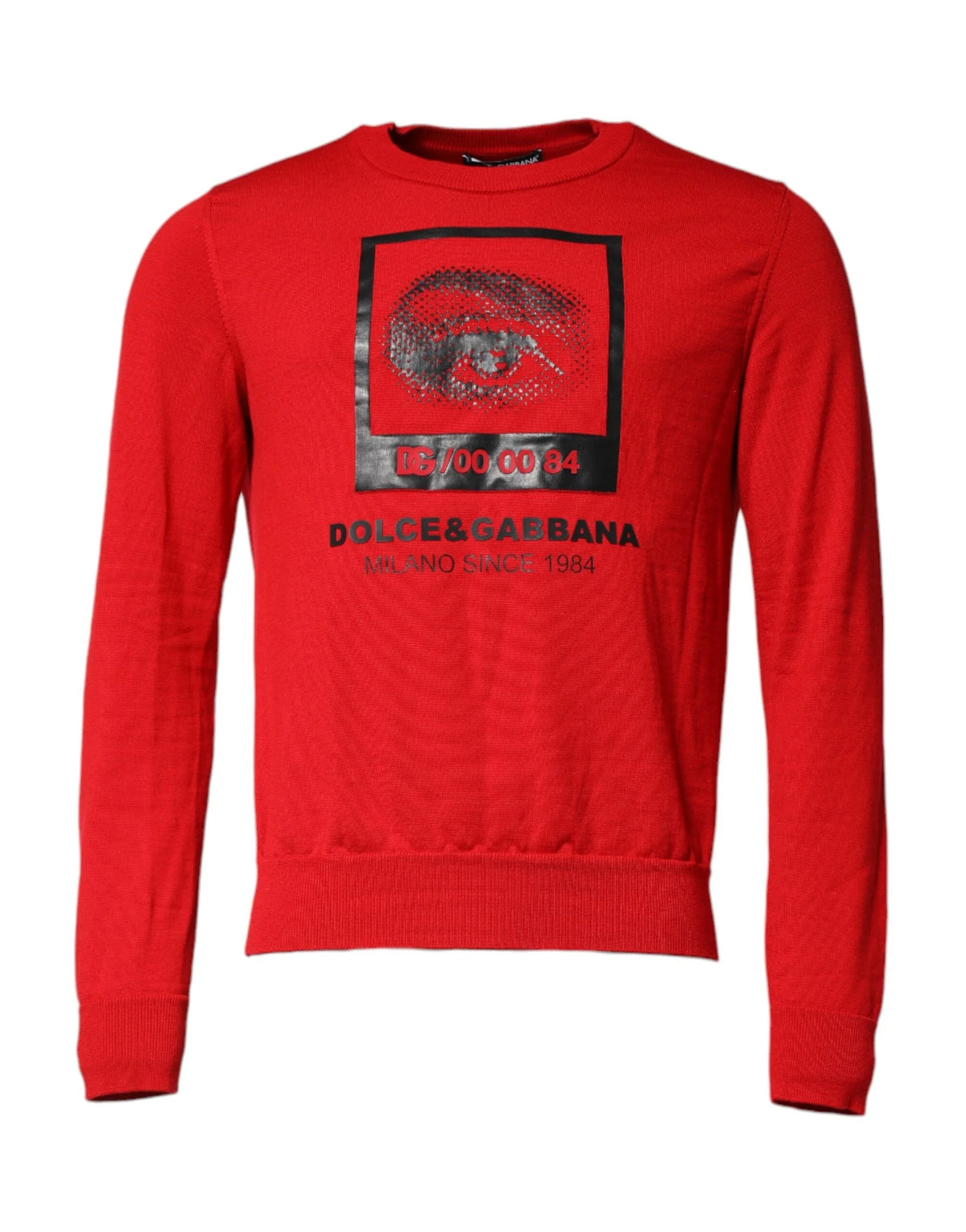 Dolce & Gabbana Red Eye Print Crew Neck Men Pullover Sweater - IT50 | L - Sweaters