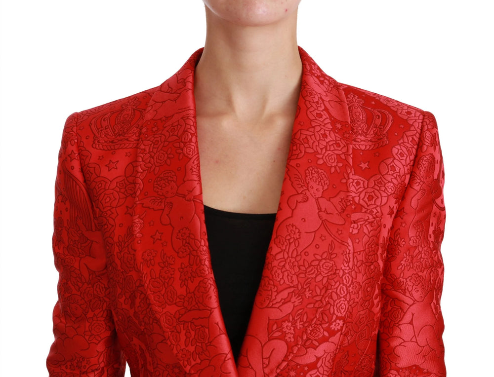Dolce & Gabbana Red Floral Angel Blazer Coat Jacket - IT46 | L - Sport Jackets