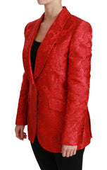 Dolce & Gabbana Red Floral Angel Blazer Coat Jacket - IT46 | L - Sport Jackets