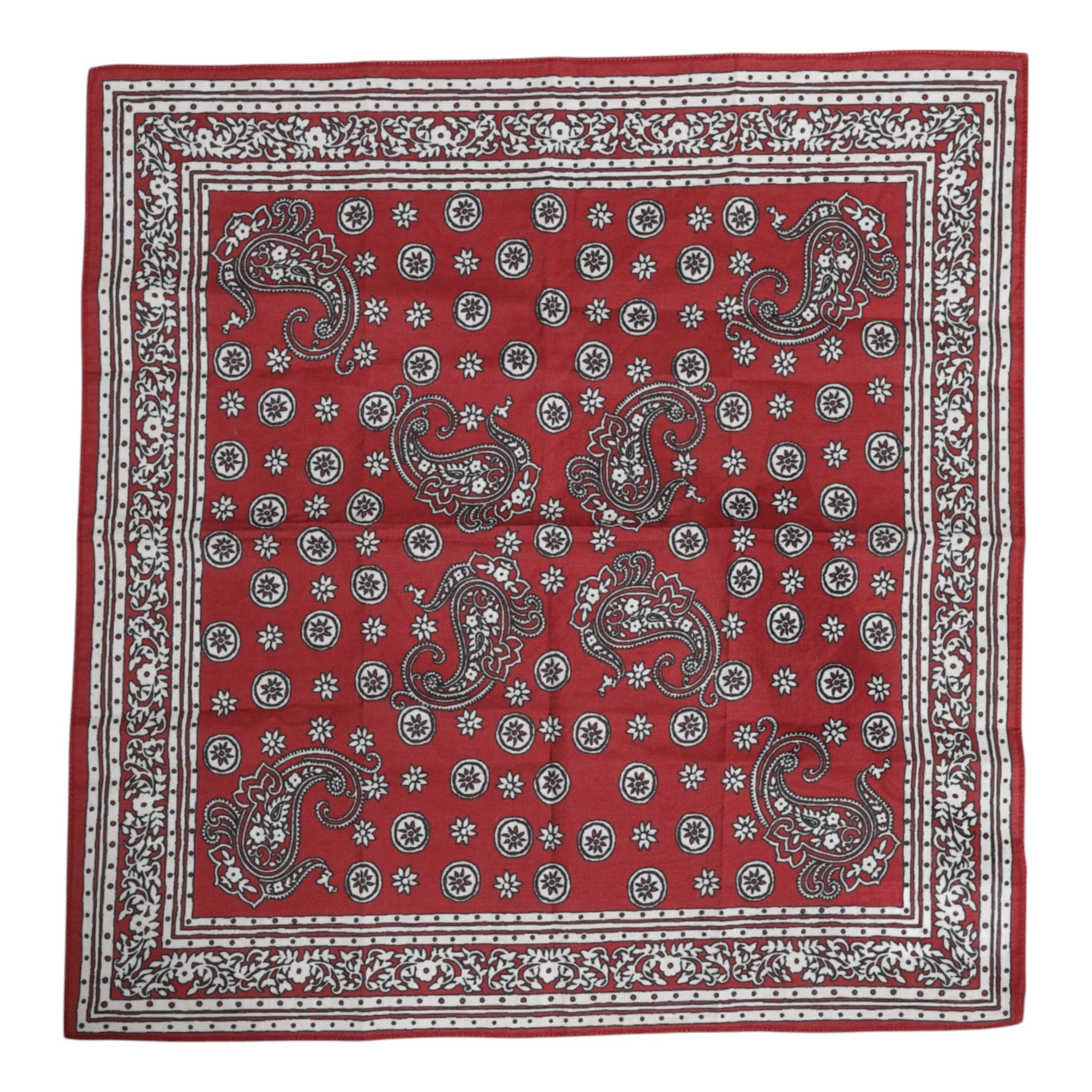 Dolce & Gabbana Red Floral Cotton Square Foulard Scarf - Scarves & Shawls