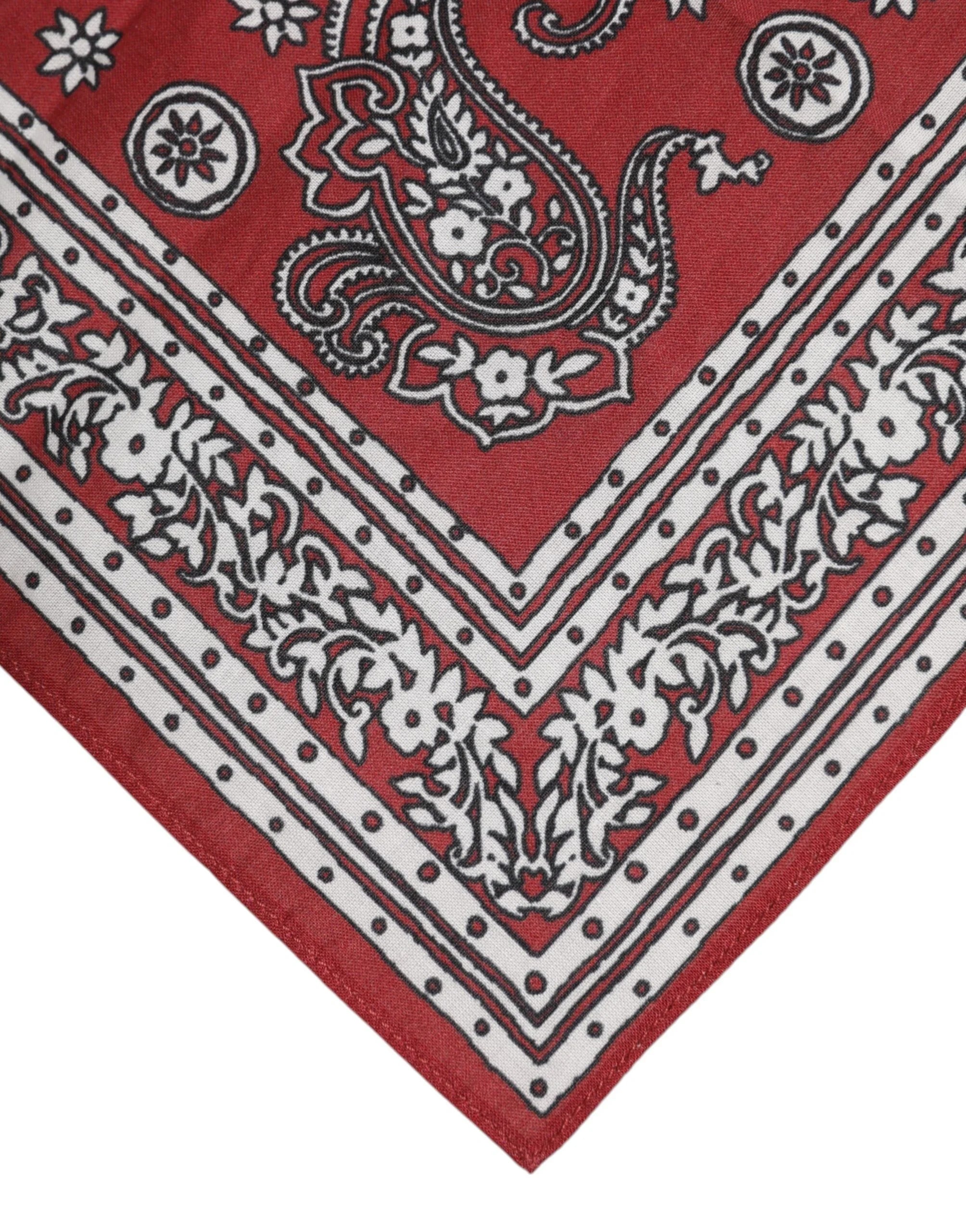 Dolce & Gabbana Red Floral Cotton Square Foulard Scarf - Scarves & Shawls
