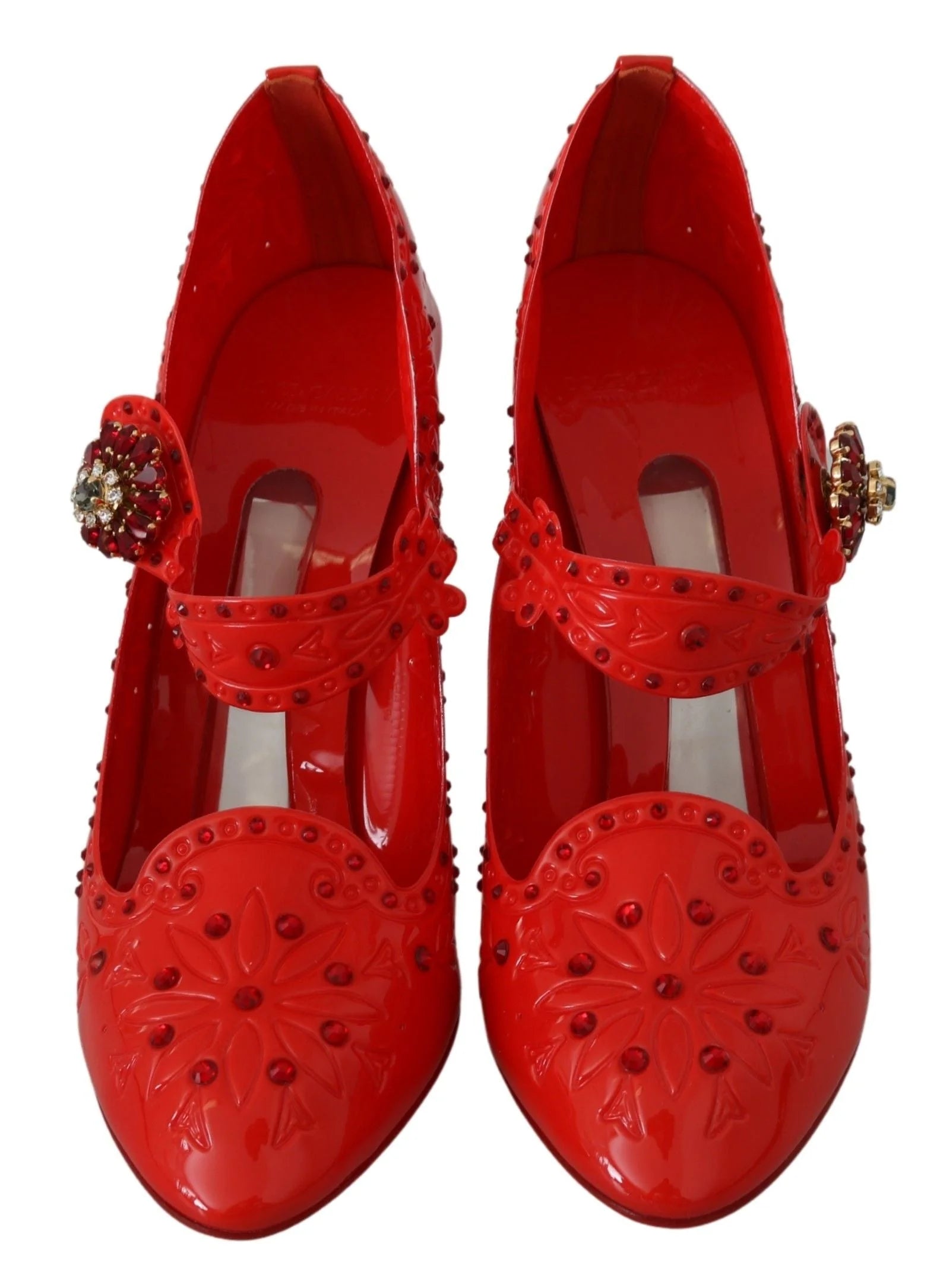 Dolce & Gabbana Red Floral Crystal CINDERELLA Heels Shoes - EU40/US9.5 - Heels