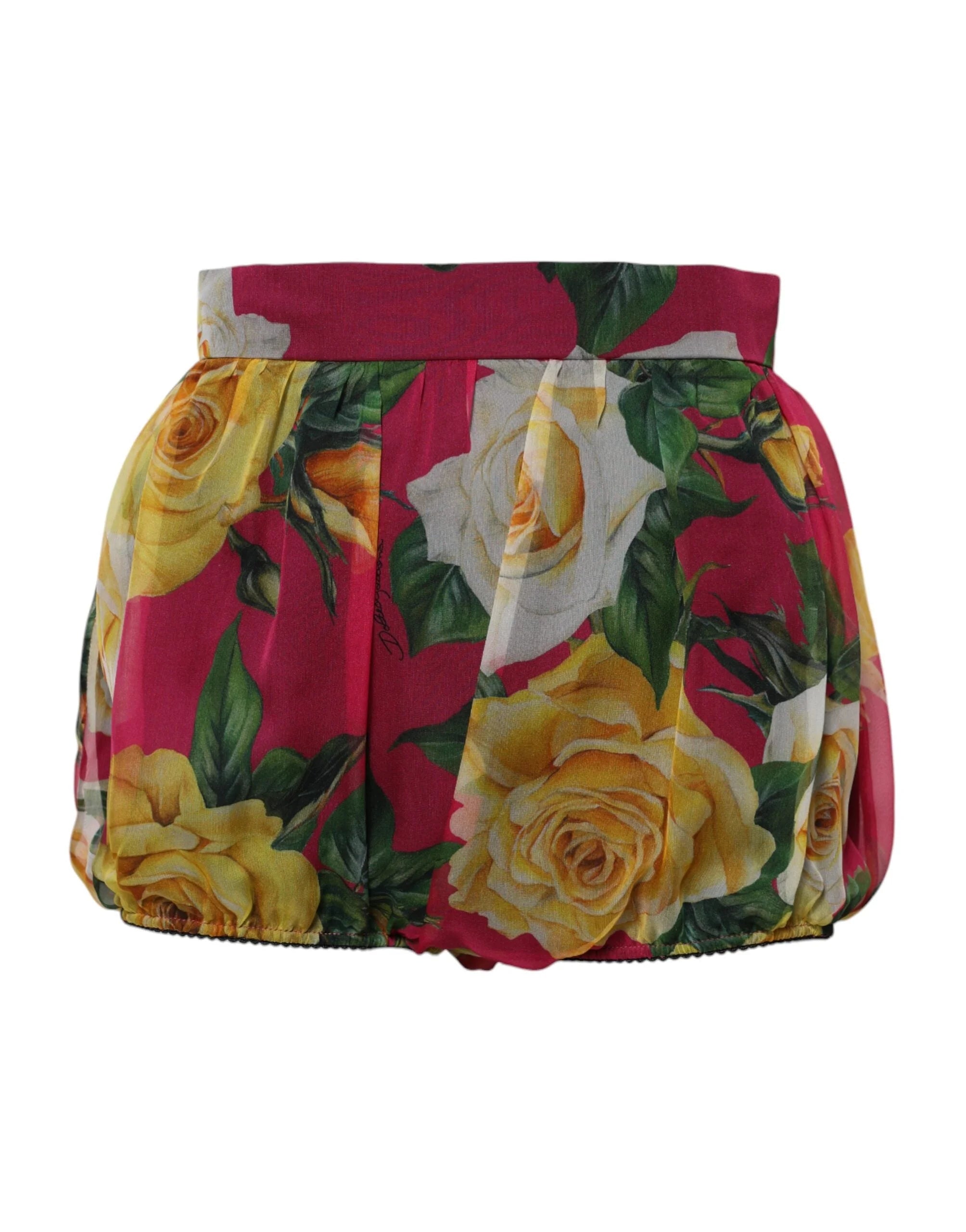 Dolce & Gabbana Red Floral High Waist Women Hot Pants Shorts - IT40|S - Short Trousers