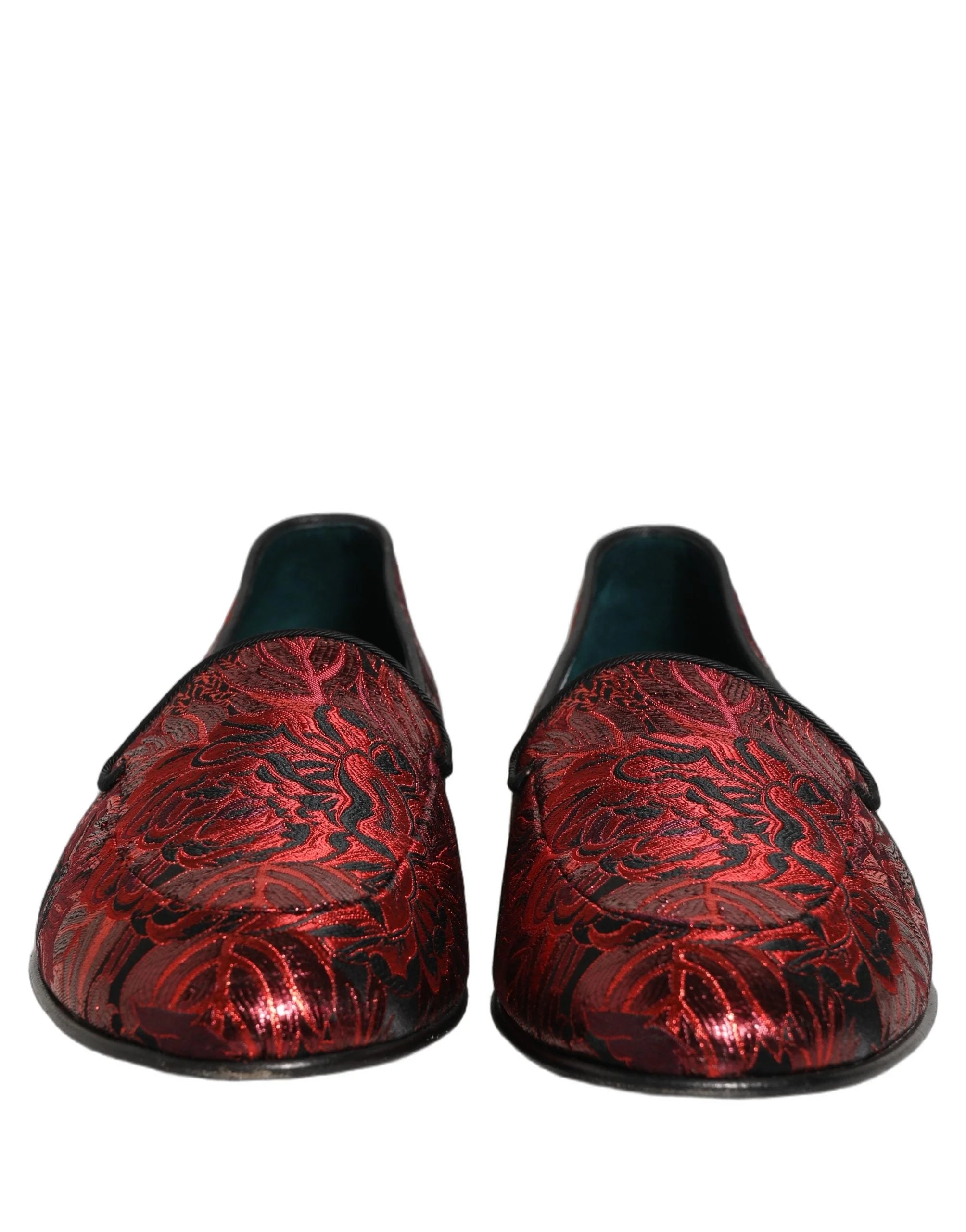 Sapatos de mocassim Dolce & Gabbana com padrão floral vermelho e jacquard - EU44/US11
