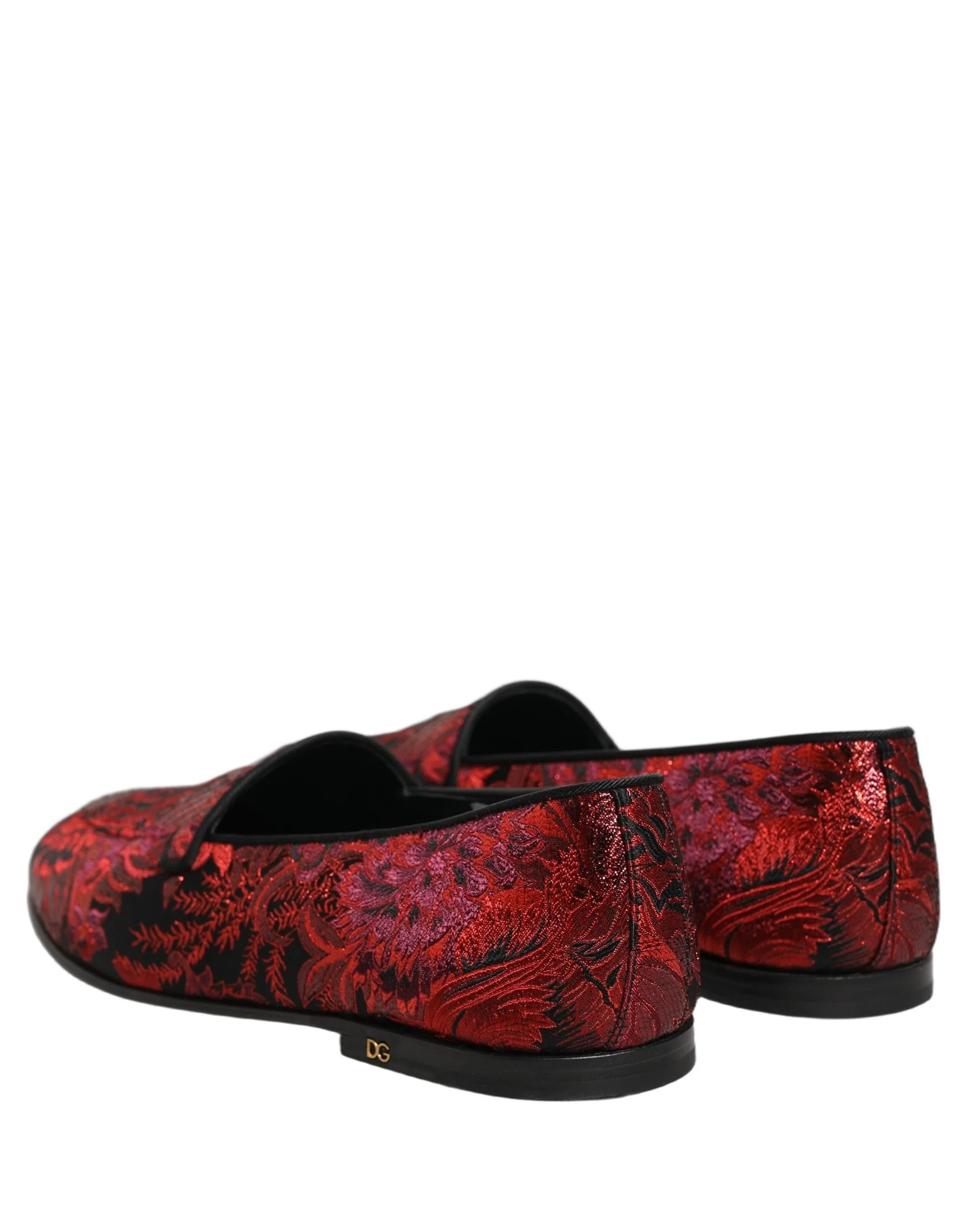 Sapatos de mocassim Dolce & Gabbana com padrão floral vermelho e jacquard - EU44/US11