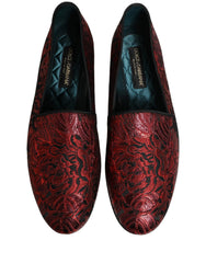 Sapatos de mocassim Dolce & Gabbana com padrão floral vermelho e jacquard - EU44/US11