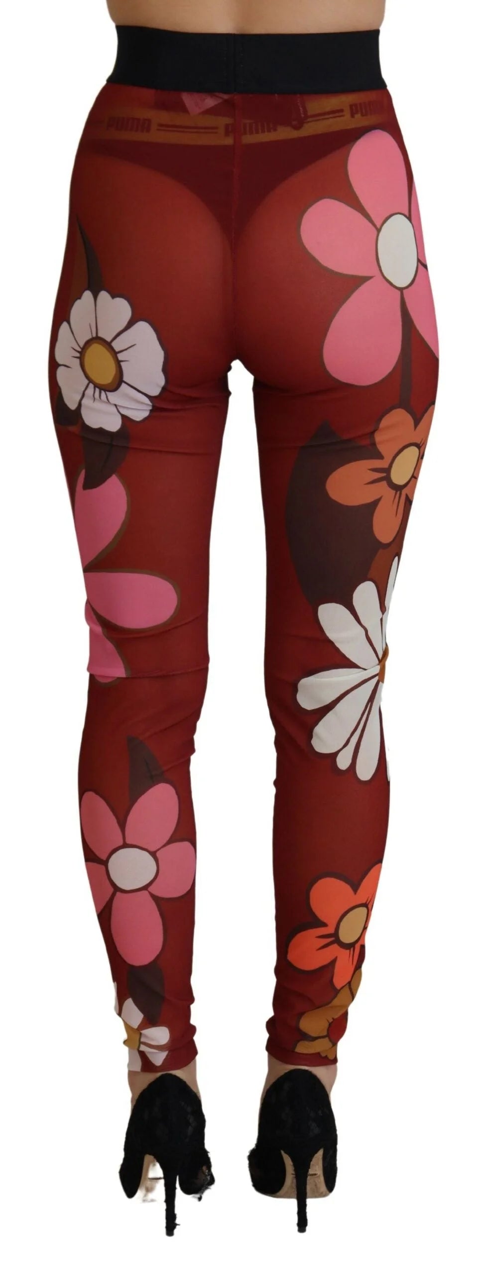 Dolce & Gabbana Red Floral Leggings Stretch Waist Pants - IT38 | XS - Leggings