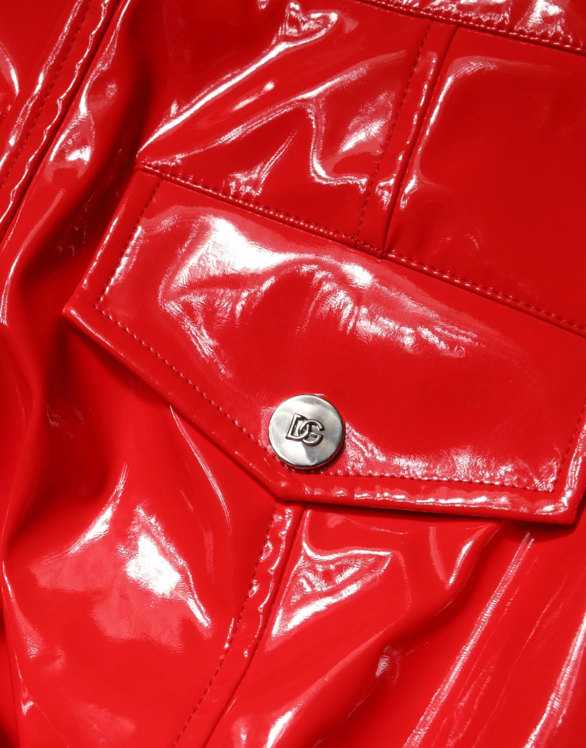 Dolce & Gabbana Red Glossy Polyester Cargo Boot Cut Pants - IT40|S