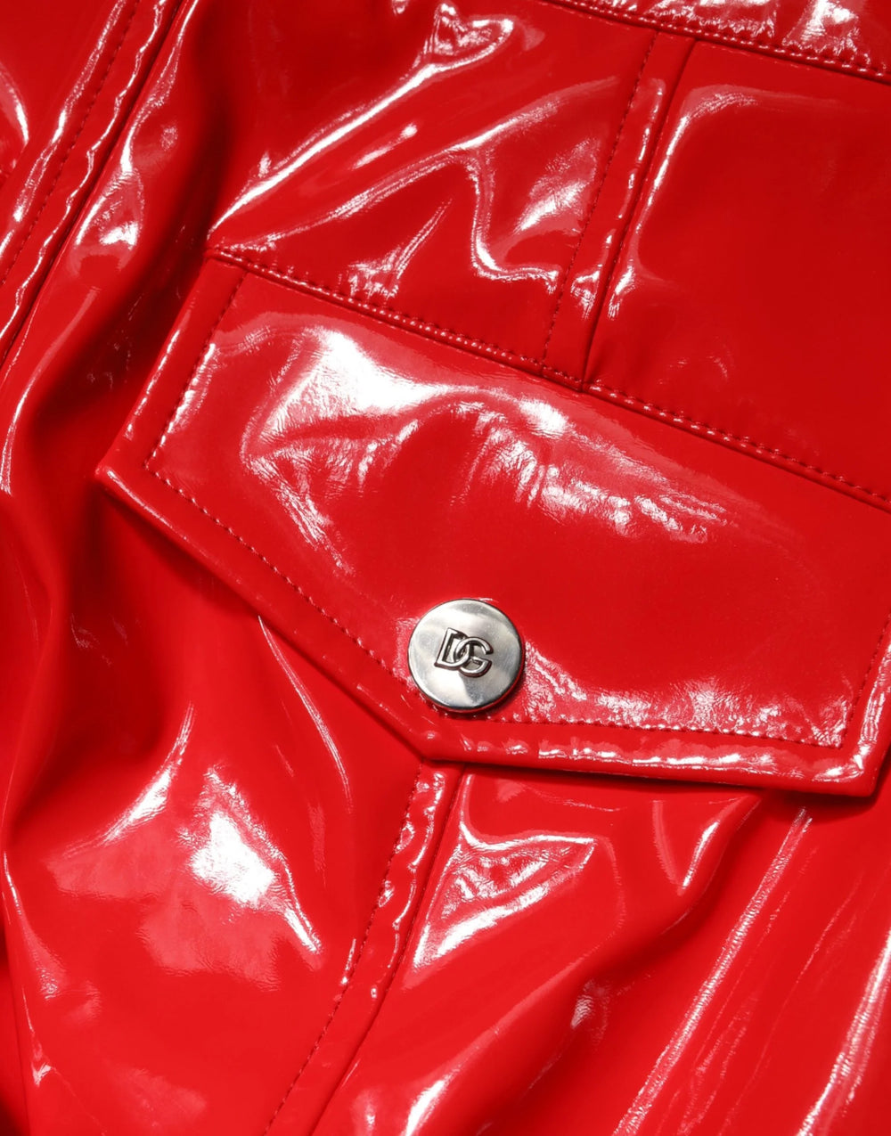 Dolce & Gabbana Red Glossy Polyester Cargo Boot Cut Pants - IT40|S