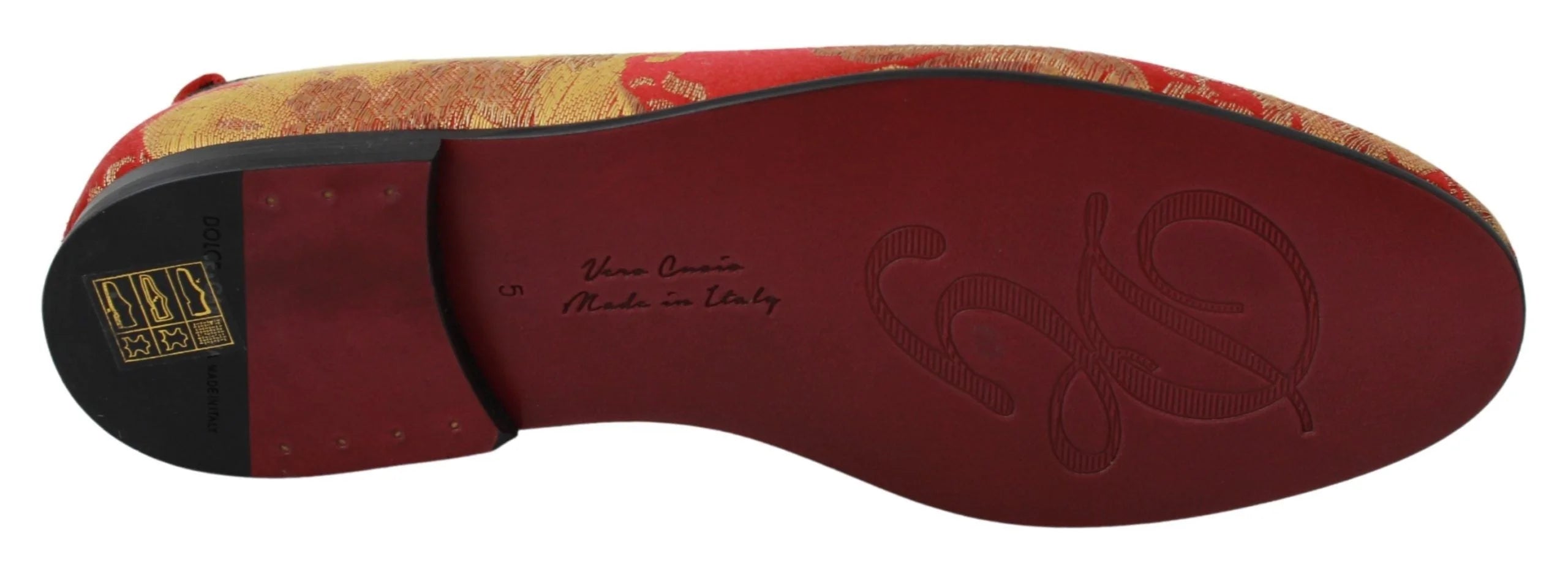 Dolce & Gabbana loafers i rød og guld brocade