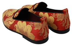 Dolce & Gabbana loafers i rød og guld brocade