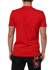 Dolce & Gabbana Red Goodluck 2023 Cotton Crew Neck T-shirt - T-Shirts