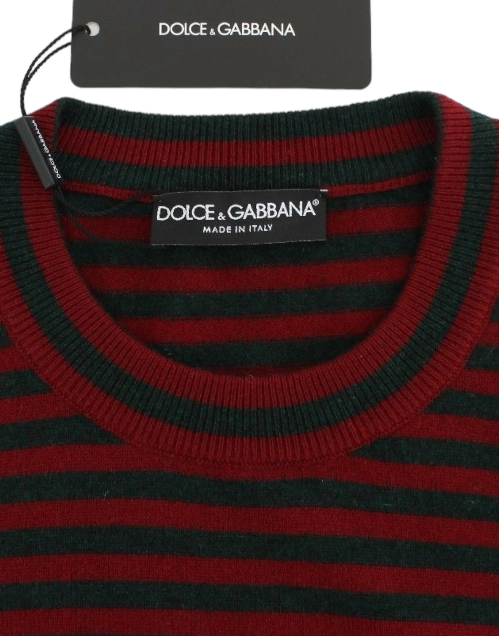 Dolce & Gabbana Red Gray Cashmere Short Sleeve Sweater - IT36 | S - Sweaters