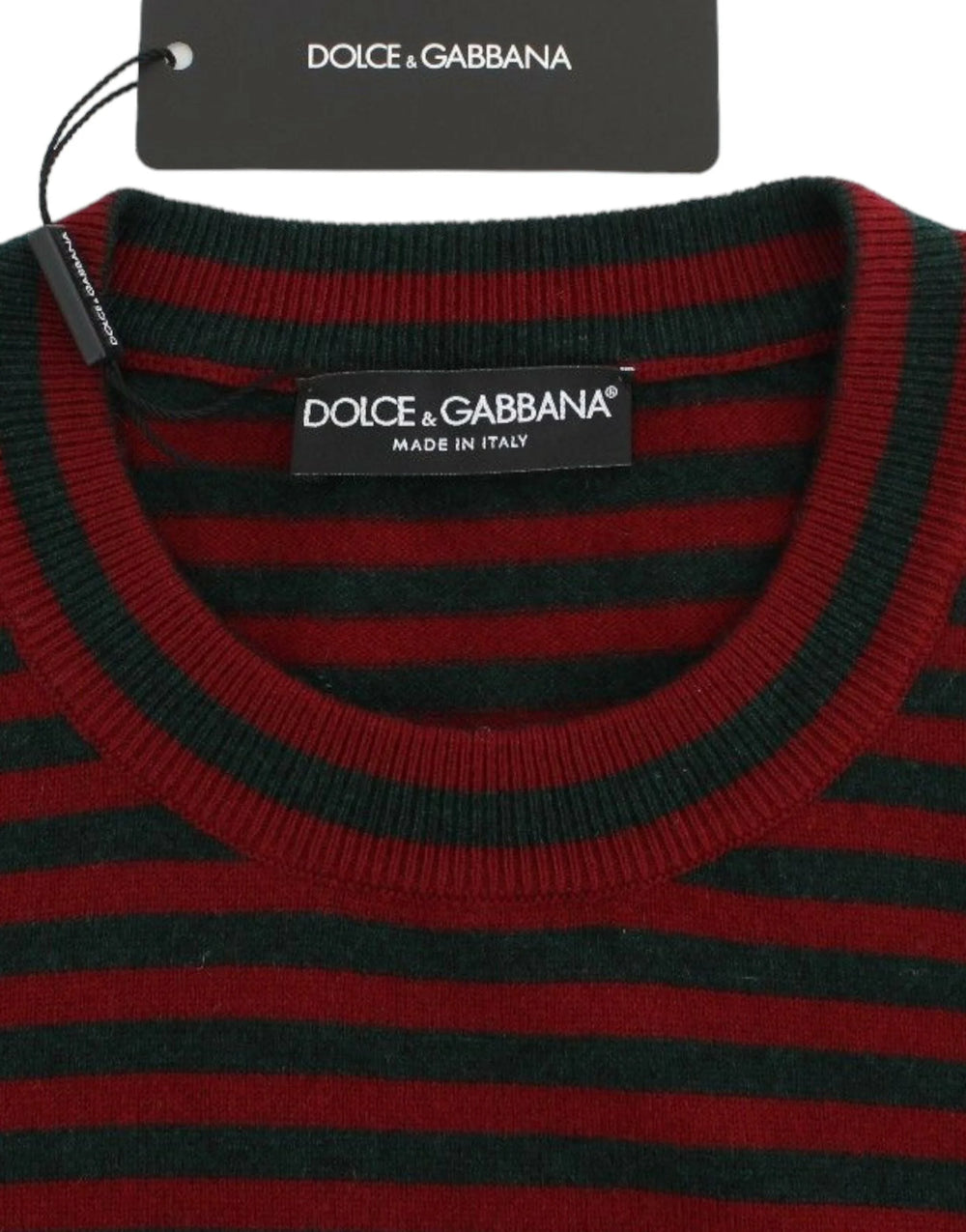Dolce & Gabbana Red Gray Cashmere Short Sleeve Sweater - IT36 | S - Sweaters