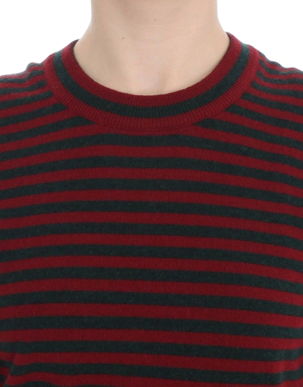 Dolce & Gabbana Red Gray Cashmere Short Sleeve Sweater - IT36 | S - Sweaters